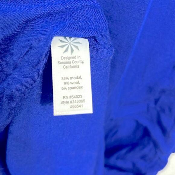 Athleta Solstice Short Sleeve Ruched Tee Dress Size Small Cobalt Blue - Picture 5 of 7